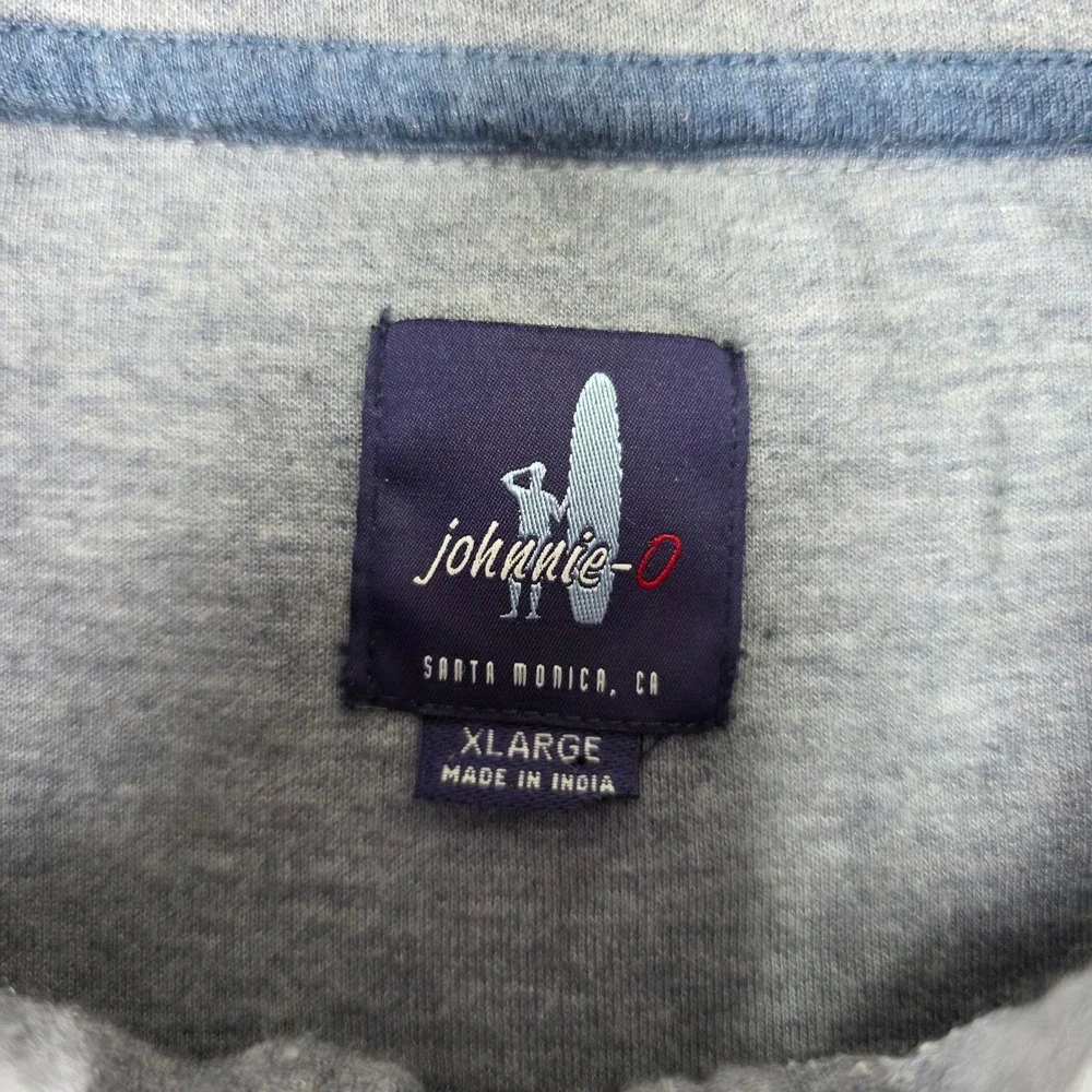 Johnnie-O Mens XL Blue Heathered Quarter Zip Long Sleeve Pullover Golf Sweater